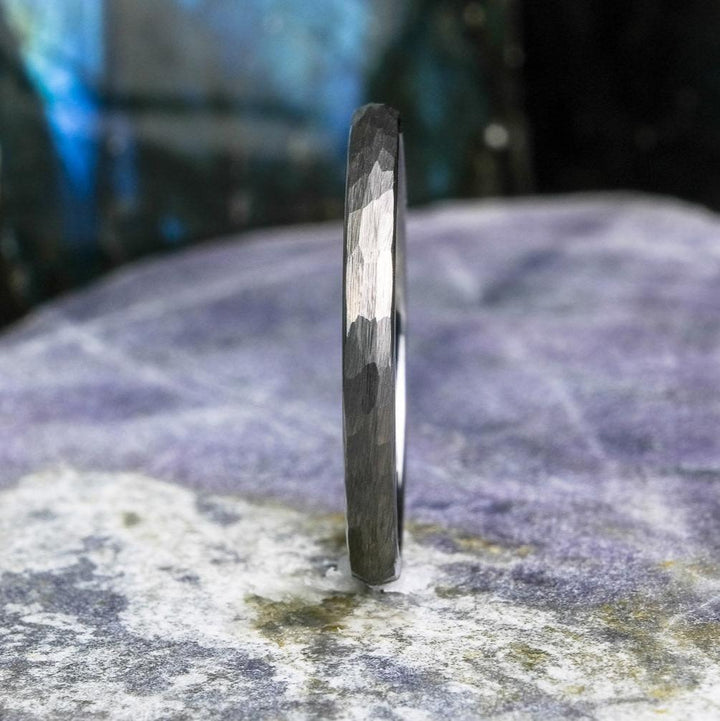 Silver Hammered Band - 2mm