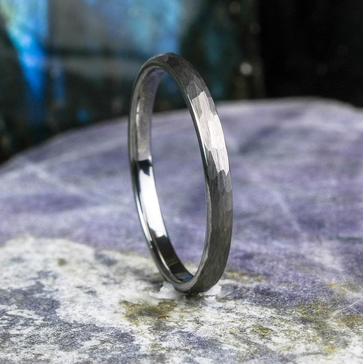 Silver Hammered Band - 2mm