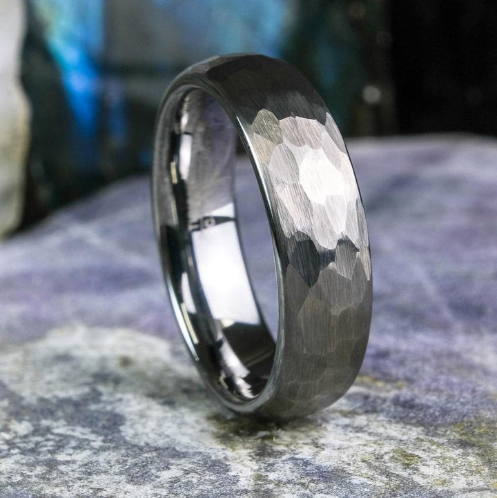 Silver Hammered Band - 6mm