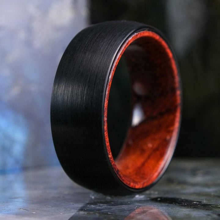 Brushed Black Band/ Koa Wood Interior - 8mm