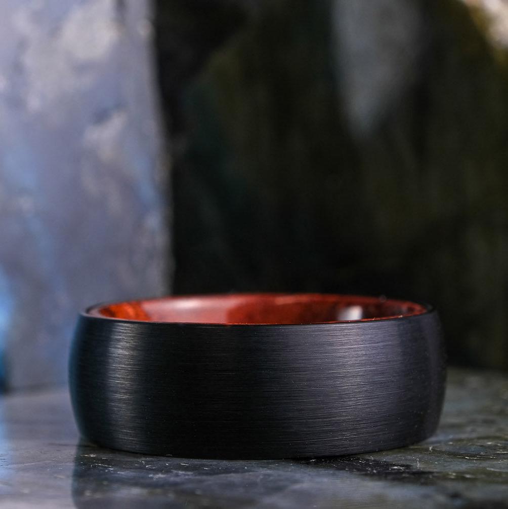 Brushed Black Band/ Koa Wood Interior - 8mm