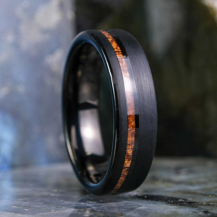 Koa Wood Stripe / Brushed Black - 6mm