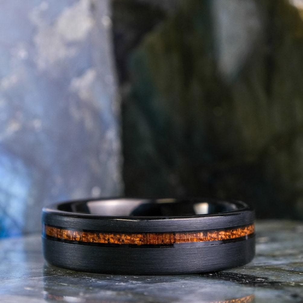 Koa Wood Stripe / Brushed Black - 6mm