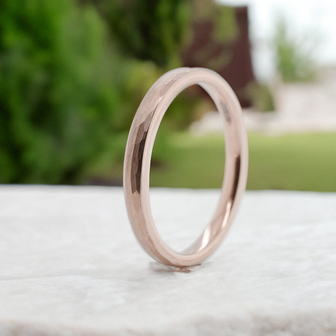 Rose Gold Hammered Band - 2mm