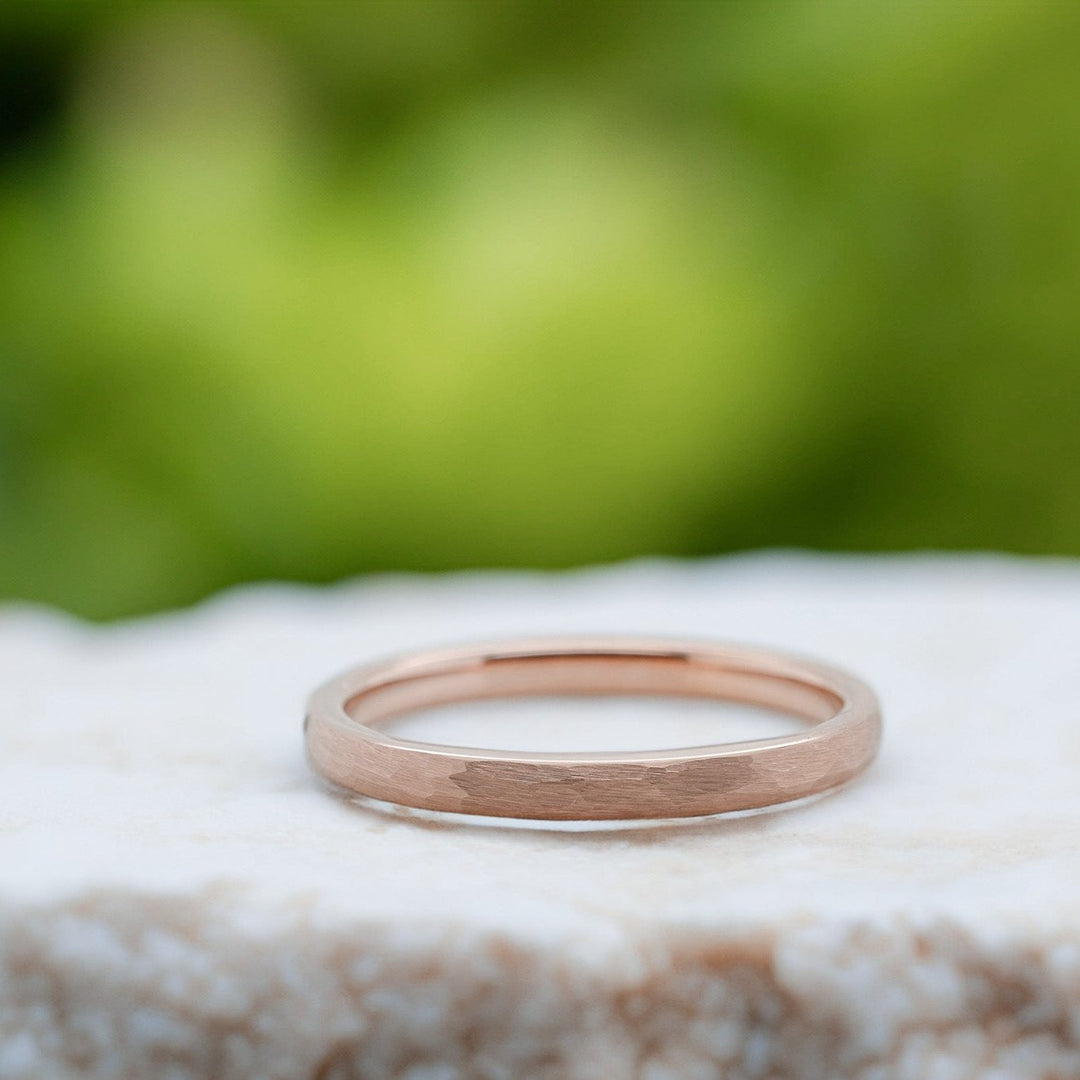 Rose Gold Hammered Band - 2mm