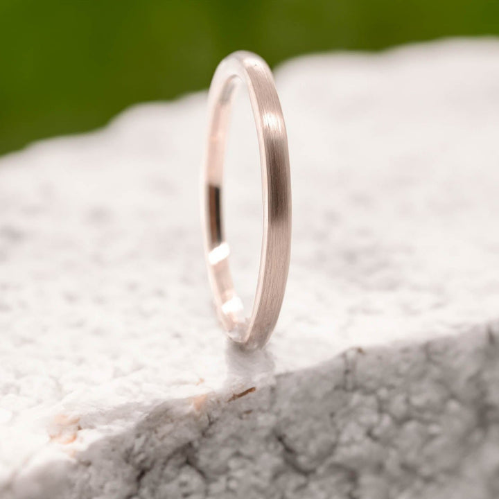 Classic Brushed Rose Gold Tungsten Carbide Unisex Band - 2mm
