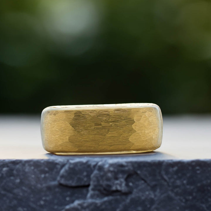 Yellow Gold Hammered Band - 8mm
