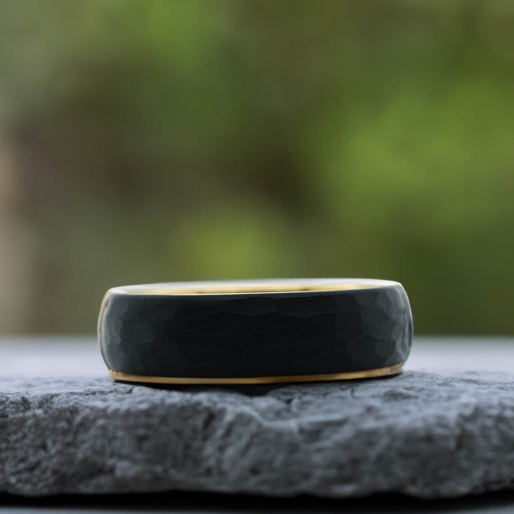 Black Hammered / Yellow Gold Interior - 6mm