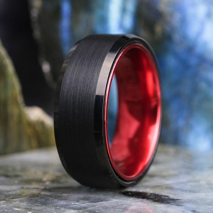 Black Brushed / Polished Red Interior - 8mm