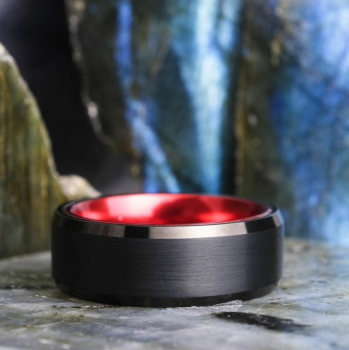 Black Brushed / Polished Red Interior - 8mm