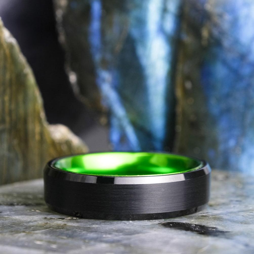 Black Brushed / Polished Green Interior - 6mm