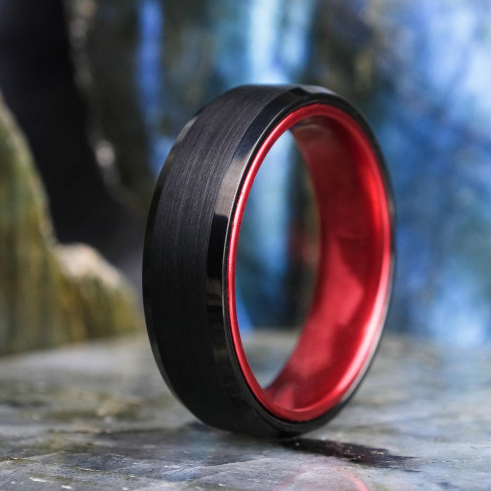 Black Brushed / Polished Red Interior - 6mm