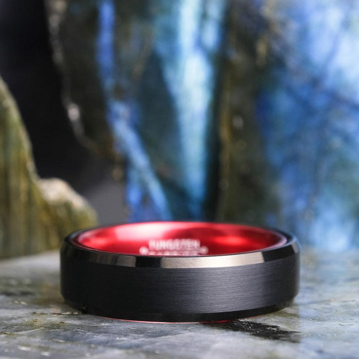 Black Brushed / Polished Red Interior - 6mm