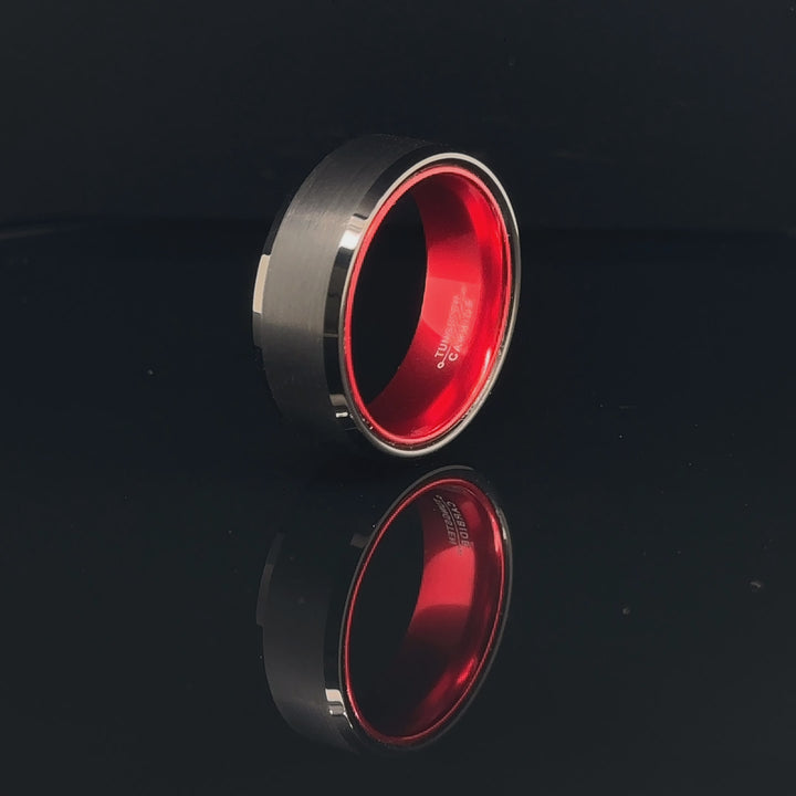 Black Brushed / Polished Red Interior - 8mm
