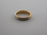 4mm BRUSHED Tungsten Carbide Unisex Band with Yellow Gold* Stripe & Interior