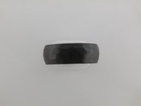 8mm HAMMERED Black Tungsten Carbide Unisex Band with Silver* Interior