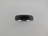 6mm BRUSHED Black Tungsten Carbide Unisex Band with Silver* Interior