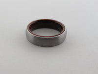 6mm BRUSHED Silver* Tungsten Carbide Unisex Band With KOA Wood Interior