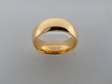 8mm High POLISHED Yellow Gold* Tungsten Carbide Unisex Band