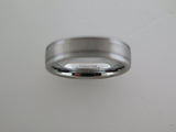 6mm BRUSHED Silver* Tungsten Carbide Unisex Band with High Polished Side Walls