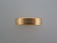 6mm BRUSHED Yellow Gold* Tungsten Carbide Unisex Band with High Polished Side Walls