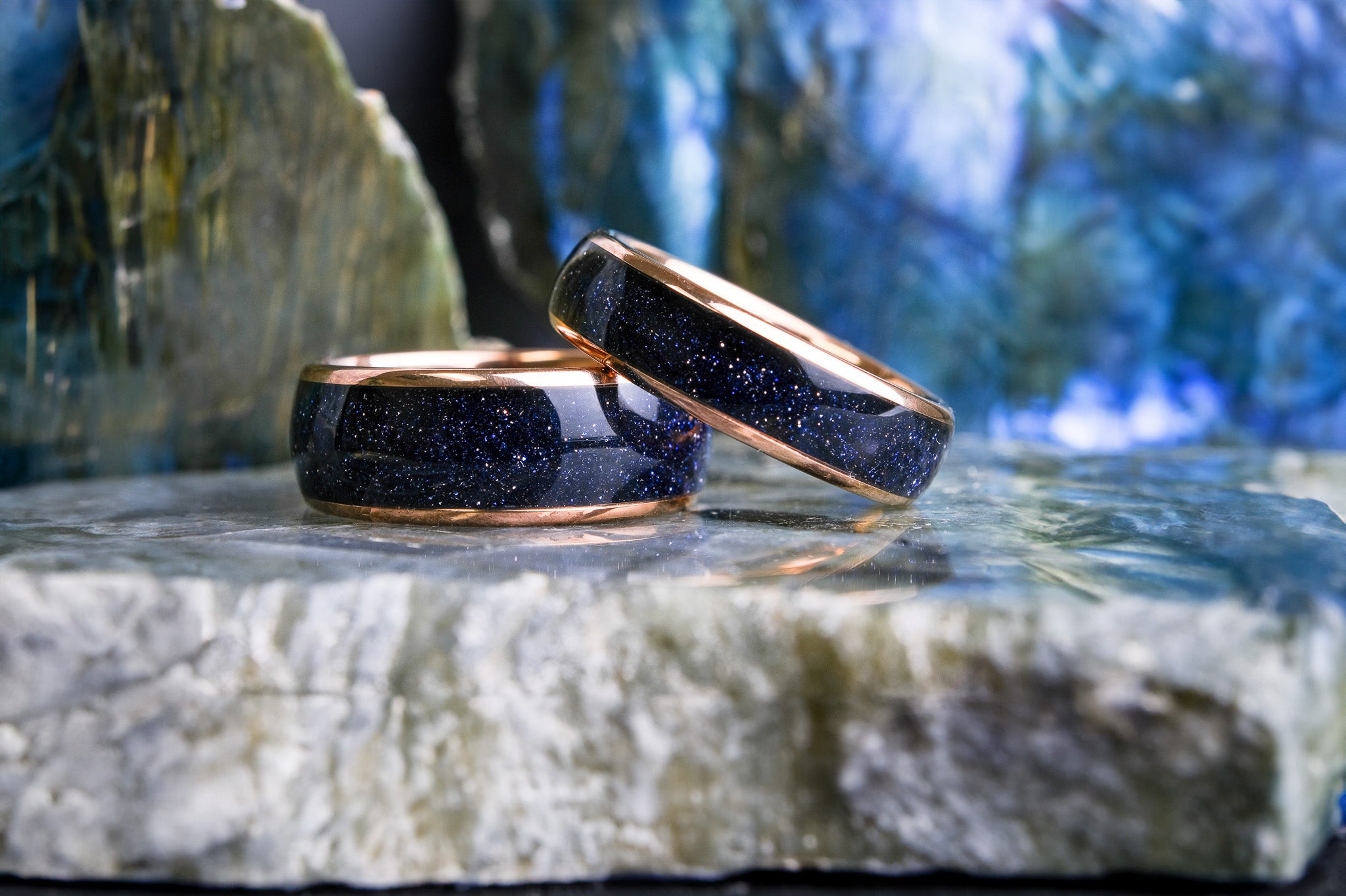 Nebula Collection Rose Gold Tungsten Carbide Wedding Bands for Men and Women | Nebula ...