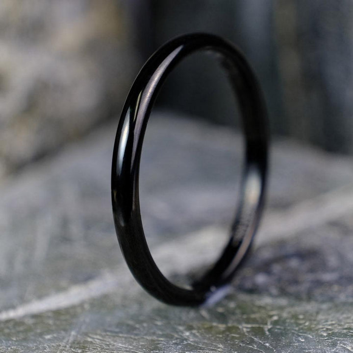 High Polished Black Band - 2mm