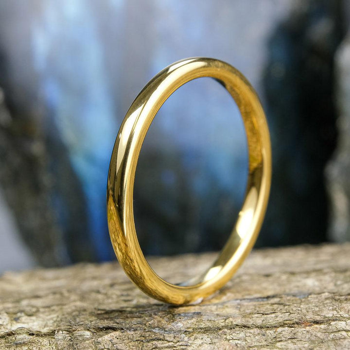 High Polished Yellow Gold - 2mm