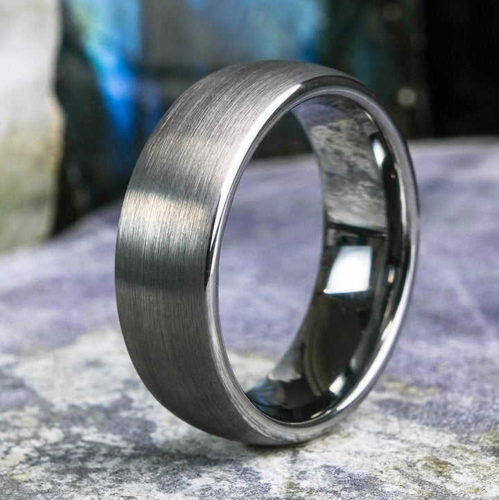 Classic Brushed Silver Tungsten Carbide Unisex Band - 7mm