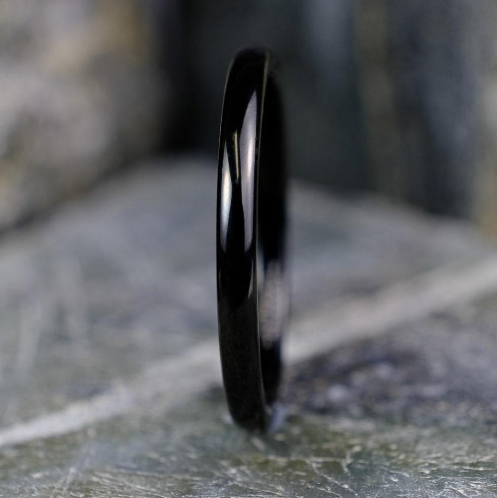 High Polished Black Band - 2mm