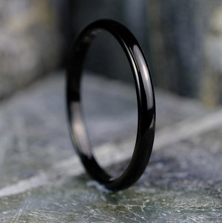 High Polished Black Band - 2mm