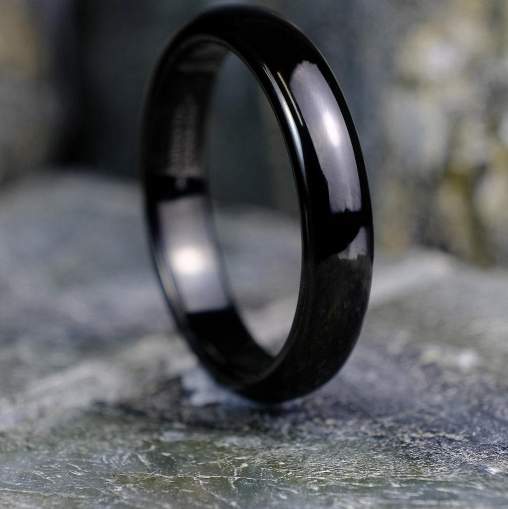 High Polished Black Band - 4mm