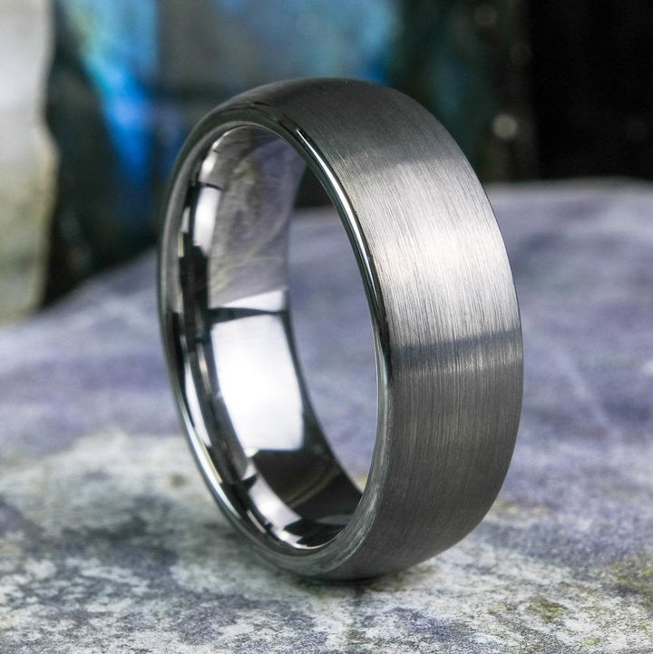 Classic Brushed Silver Tungsten Carbide Unisex Band - 7mm