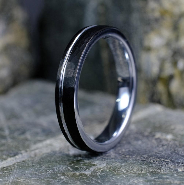 Black Hammered /  Silver Stripe & Interior - 4mm