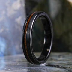 Koa Wood Stripe / Brushed Black - 6mm