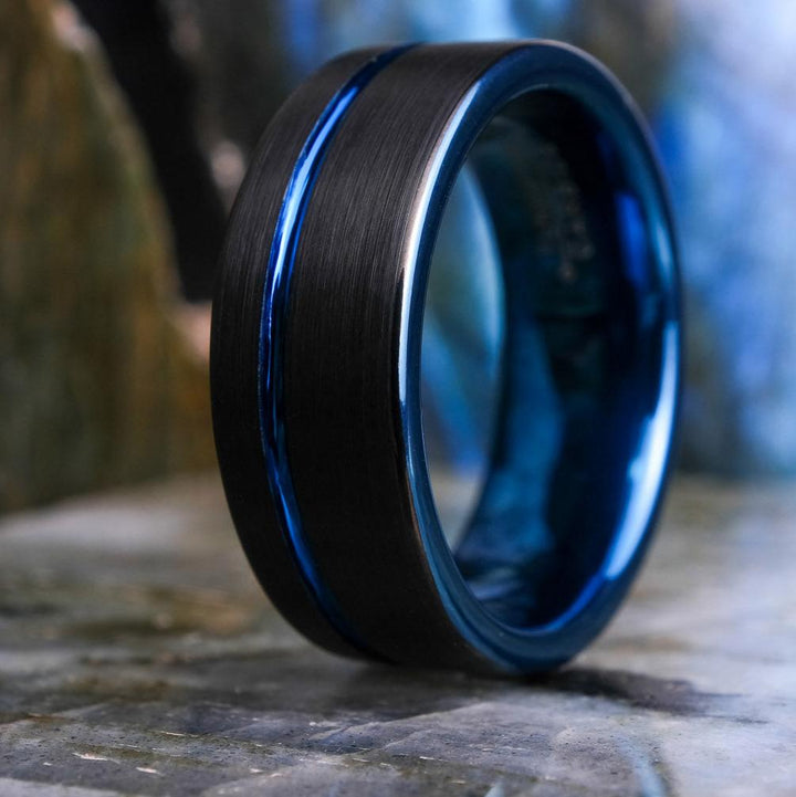 Black Brushed / Blue Stripe & Interior - 8mm