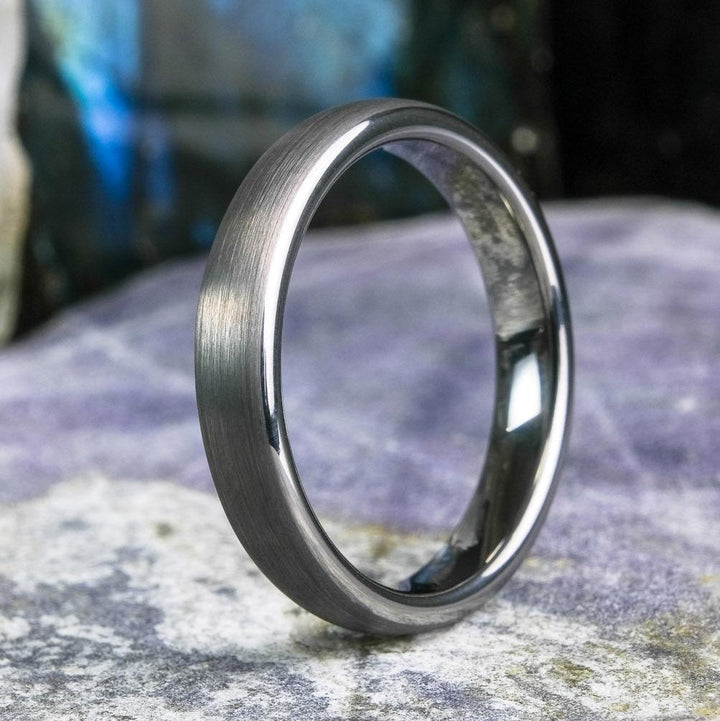 Classic Brushed Silver Tungsten Carbide Unisex Band - 4mm