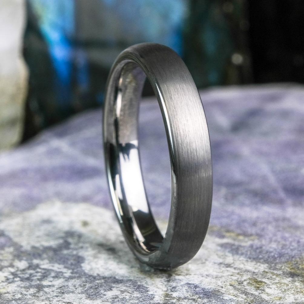 Classic Brushed Silver Tungsten Carbide Unisex Band - 4mm