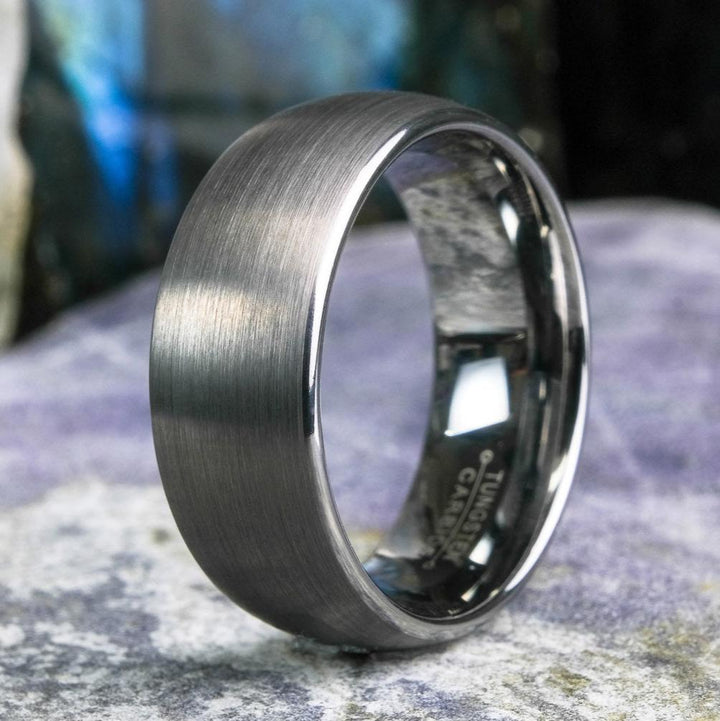 Classic Brushed Silver Tungsten Carbide Unisex Band - 8mm