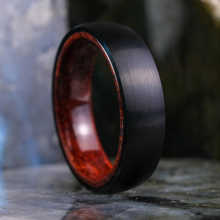 Brushed Black Band/ Koa Wood Interior - 6mm