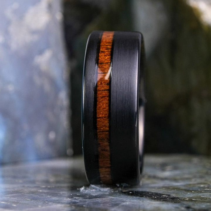 Koa Wood Stripe / Brushed Black - 8mm