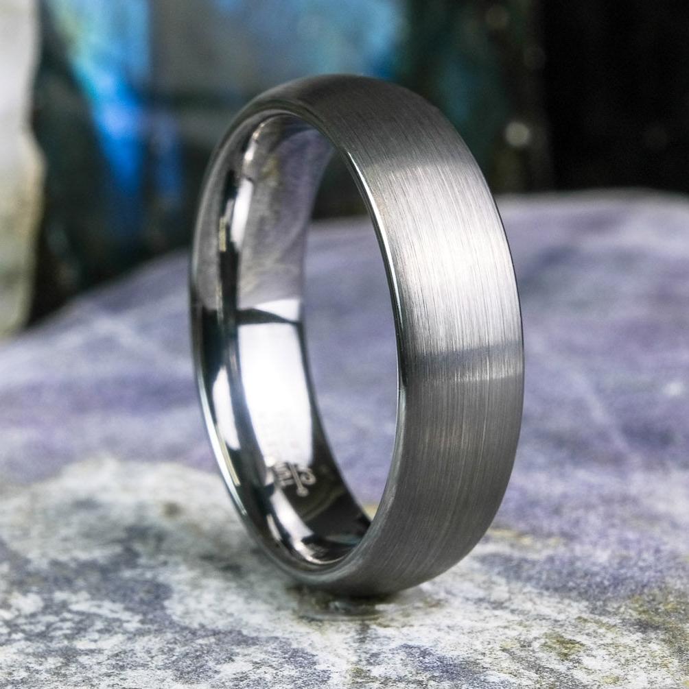 Classic Brushed Silver Tungsten Carbide Unisex Band - 6mm