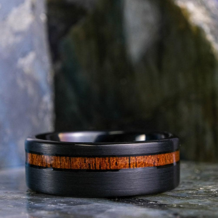 Koa Wood Stripe / Brushed Black - 8mm