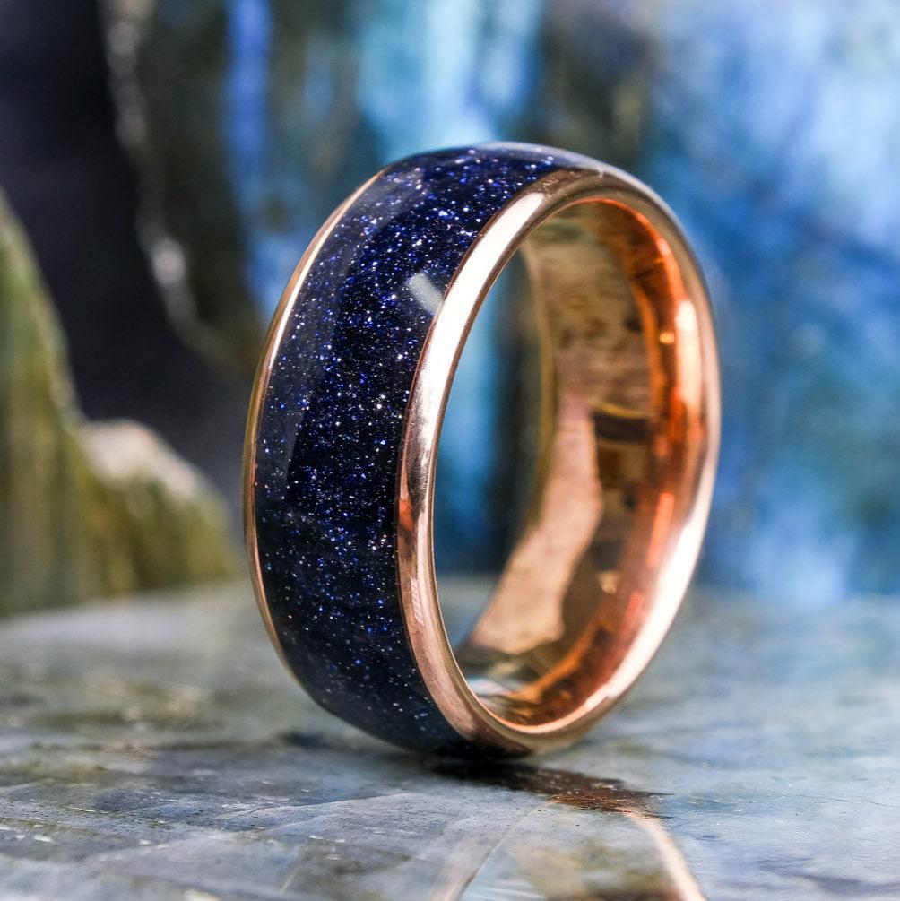 Nebula Crushed Meteorite / Rose Gold - 8mm