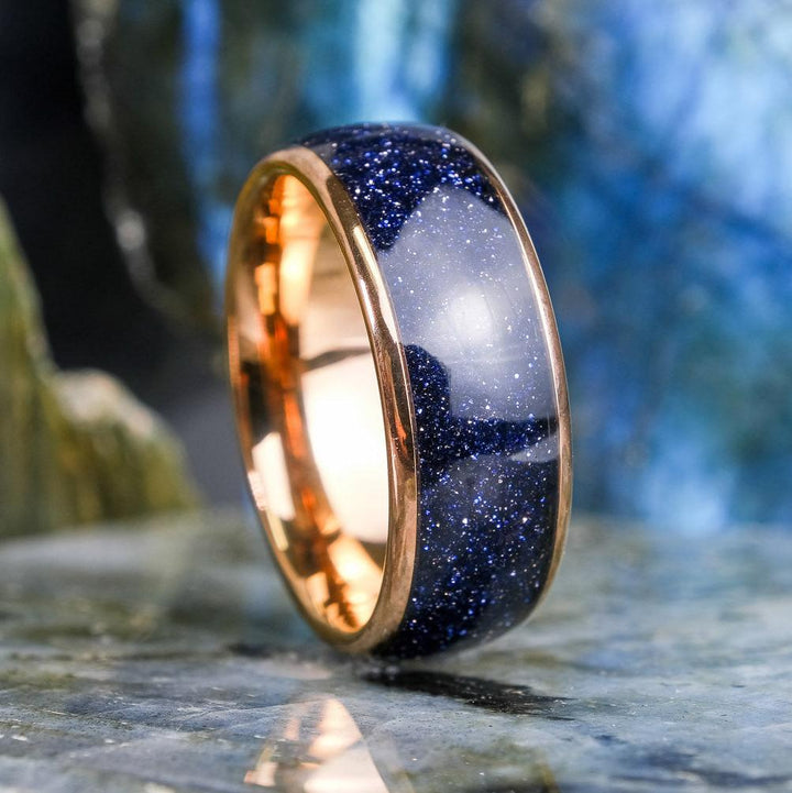 Nebula Crushed Meteorite / Rose Gold - 8mm