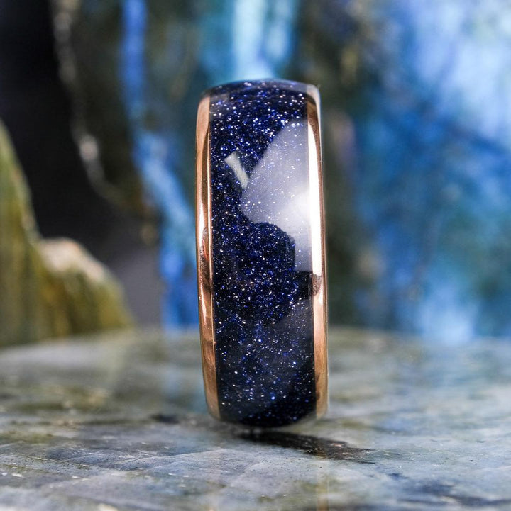 Nebula Crushed Meteorite / Rose Gold - 8mm