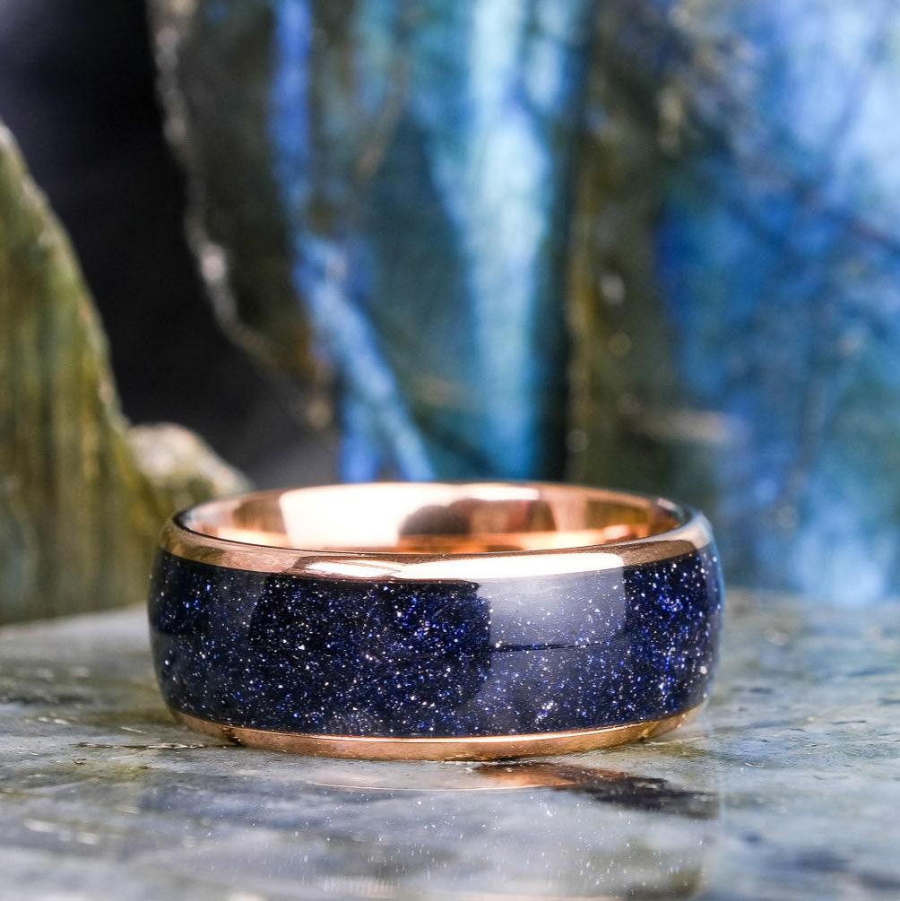 Nebula Crushed Meteorite / Rose Gold - 8mm