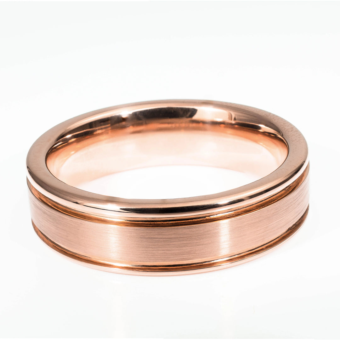His & Hers Rose Gold Polished Edge Set | 2mm + 6mm