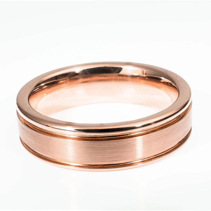 His & Hers Rose Gold Polished Edge Set | 2mm + 6mm