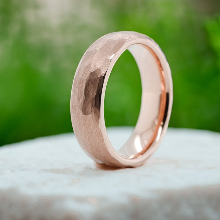 Rose Gold Hammered Band - 6mm